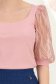 Bluza din crep roz pudra mulata cu maneci trei-sferturi din dantela - StarShinerS 3 - StarShinerS.ro