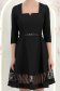 Rochie din stofa neagra scurta in clos cu insertie de dantela si curea - StarShinerS 6 - StarShinerS.ro