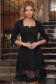Rochie din stofa neagra scurta in clos cu insertie de dantela si curea - StarShinerS 1 - StarShinerS.ro