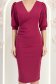 Rochie din jersey zmeura midi tip creion cu maneci bufante- StarShinerS 5 - StarShinerS.ro