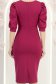 Rochie din jersey zmeura midi tip creion cu maneci bufante- StarShinerS 6 - StarShinerS.ro