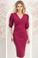 Rochie din jersey zmeura midi tip creion cu maneci bufante- StarShinerS 1 - StarShinerS.ro