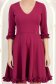 Rochie din jersey zmeura scurta in clos cu volanase la maneca - StarShinerS 6 - StarShinerS.ro