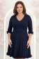 Rochie din jersey bleumarin scurta in clos cu volanase la maneca - StarShinerS 1 - StarShinerS.ro