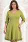 Rochie din jersey verde-deschis scurta in clos cu volanase la maneca - StarShinerS 1 - StarShinerS.ro