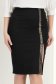Fusta din stofa neagra până la genunchi tip creion cu banda decorativa cu tinte - StarShinerS 5 - StarShinerS.ro