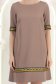Rochie din stofa mocha scurta cu croi larg si buzunare laterale 7 - StarShinerS.ro