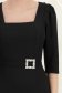 Rochie din stofa neagra midi tip creion cu umeri bufanti si accesoriu in talie 5 - StarShinerS.ro