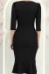 Rochie din stofa neagra midi tip creion cu umeri bufanti si accesoriu in talie 6 - StarShinerS.ro