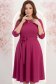 Rochie din jersey zmeura midi in clos accesorizata cu brosa - StarShinerS 2 - StarShinerS.ro