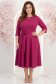 Rochie din jersey zmeura midi in clos accesorizata cu brosa - StarShinerS 3 - StarShinerS.ro