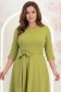 Rochie din jersey verde-deschis midi in clos accesorizata cu brosa - StarShinerS 1 - StarShinerS.ro