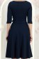 Rochie din jersey bleumarin midi in clos accesorizata cu brosa - StarShinerS 7 - StarShinerS.ro