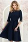 Rochie din jersey bleumarin midi in clos accesorizata cu brosa - StarShinerS 1 - StarShinerS.ro