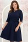 Rochie din jersey bleumarin midi in clos accesorizata cu brosa - StarShinerS 1 - StarShinerS.ro