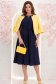 Rochie din jersey bleumarin midi in clos accesorizata cu brosa - StarShinerS 2 - StarShinerS.ro