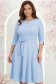 Rochie din jersey albastru-deschis midi in clos accesorizata cu brosa - StarShinerS 1 - StarShinerS.ro
