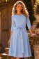 Rochie din jersey albastru-deschis midi in clos accesorizata cu brosa - StarShinerS 1 - StarShinerS.ro