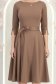 Rochie din jersey mocha midi in clos accesorizata cu brosa - StarShinerS 6 - StarShinerS.ro