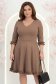 Rochie din jersey mocha scurta in clos cu volanase la maneca - StarShinerS 1 - StarShinerS.ro