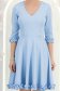 Rochie din jersey albastru-deschis scurta in clos cu volanase la maneca - StarShinerS 6 - StarShinerS.ro