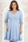 Rochie din jersey albastru-deschis scurta in clos cu volanase la maneca - StarShinerS 3 - StarShinerS.ro