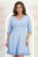Rochie din jersey albastru-deschis scurta in clos cu volanase la maneca - StarShinerS 1 - StarShinerS.ro