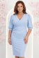 Rochie din jersey albastru-deschis midi tip creion cu maneci bufante- StarShinerS 1 - StarShinerS.ro