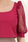 Bluza din crep zmeura mulata cu maneci trei-sferturi din dantela - StarShinerS 3 - StarShinerS.ro