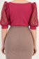 Bluza din crep zmeura mulata cu maneci trei-sferturi din dantela - StarShinerS 5 - StarShinerS.ro