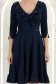 Rochie din jersey bleumarin pana la genunchi in clos cu volanase - StarShinerS 4 - StarShinerS.ro