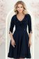 Rochie din jersey bleumarin pana la genunchi in clos cu volanase - StarShinerS 2 - StarShinerS.ro
