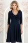 Rochie din jersey bleumarin pana la genunchi in clos cu volanase - StarShinerS 1 - StarShinerS.ro