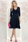 Rochie din jersey bleumarin pana la genunchi in clos cu volanase - StarShinerS 6 - StarShinerS.ro