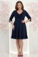 Rochie din jersey bleumarin pana la genunchi in clos cu volanase - StarShinerS 2 - StarShinerS.ro