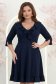 Rochie din jersey bleumarin pana la genunchi in clos cu volanase - StarShinerS 1 - StarShinerS.ro