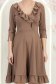 Rochie din jersey mocha scurta in clos cu volanase - StarShinerS 6 - StarShinerS.ro