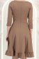 Rochie din jersey mocha scurta in clos cu volanase - StarShinerS 6 - StarShinerS.ro