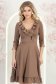 Rochie din jersey mocha scurta in clos cu volanase - StarShinerS 1 - StarShinerS.ro