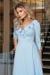 Rochie din jersey albastru-deschis scurta in clos cu volanase - StarShinerS 4 - StarShinerS.ro