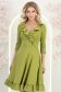 Rochie din jersey verde-deschis scurta in clos cu volanase - StarShinerS 1 - StarShinerS.ro
