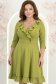 Rochie din jersey verde-deschis scurta in clos cu volanase - StarShinerS 1 - StarShinerS.ro