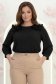 Bluza dama din material fluid neagra cu croi larg si volanase - StarShinerS 1 - StarShinerS.ro