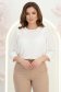 Bluza dama din material fluid ivoire cu croi larg si volanase - StarShinerS 1 - StarShinerS.ro