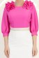 Bluza dama din material fluid fuchsia cu croi larg si volanase - StarShinerS 5 - StarShinerS.ro