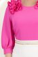 Bluza dama din material fluid fuchsia cu croi larg si volanase - StarShinerS 4 - StarShinerS.ro