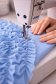Bluza dama din material fluid albastra-deschis cu croi larg si volanase - StarShinerS 6 - StarShinerS.ro