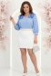 Bluza dama din material fluid albastra-deschis cu croi larg si volanase - StarShinerS 2 - StarShinerS.ro
