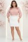 Bluza dama din material fluid roz pudra cu croi larg si volanase - StarShinerS 2 - StarShinerS.ro