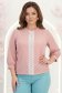 Bluza din material fluid roz pudra cu un croi larg si aplicatii de dantela - StarShinerS 1 - StarShinerS.ro